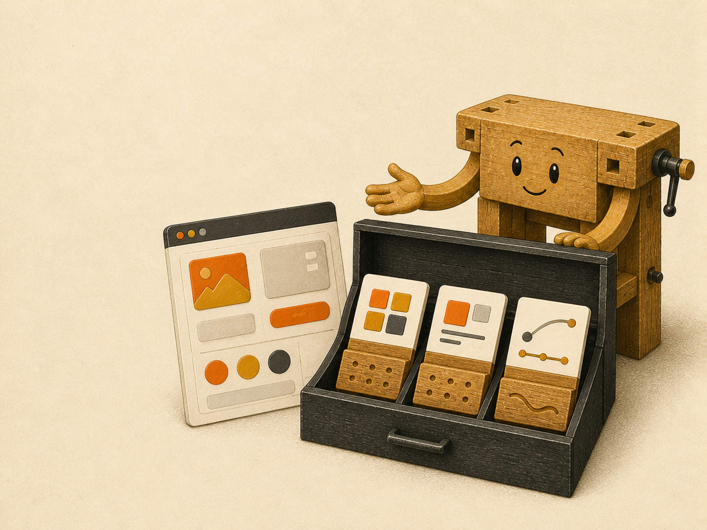 Tactile workshop presenting three AI design skill modules